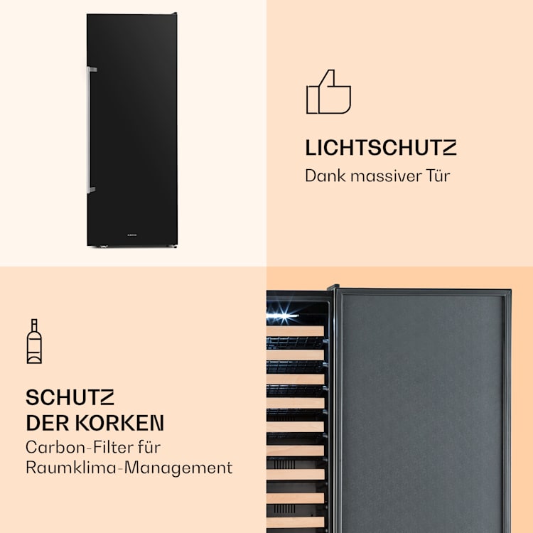 Botella Cura Weinkühlschrank 224 Flaschen LC-Display Carbon-Filter
