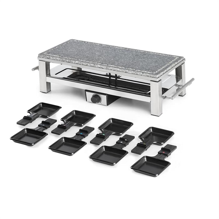 SCHMELZLETTE RACLETTE, 1500 w, placă din piatră naturală, construcție din oțel inoxidabil