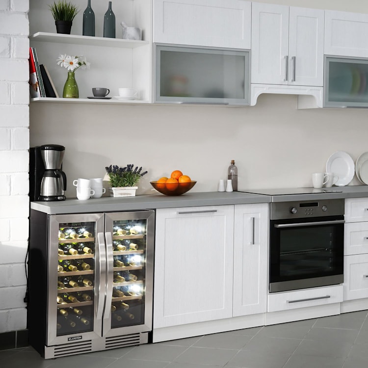 Vinovilla 42 Twin Built-In Duo Zweizonen-Weinkühlschrank 126l 42 Fl. 3-Farben Glas 42 Ltr | 2 Kühlzonen