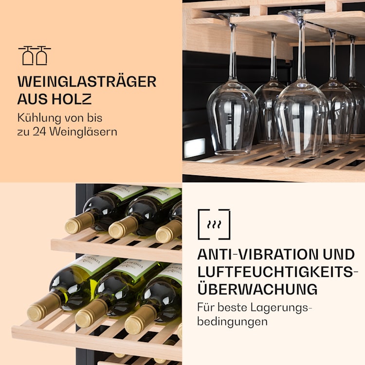 Vinovilla Grande 165 Built-in Uno Weinkühlschrank 425l 165Fl. 3-Farben Glastür 425 Ltr | 1 Kühlzone