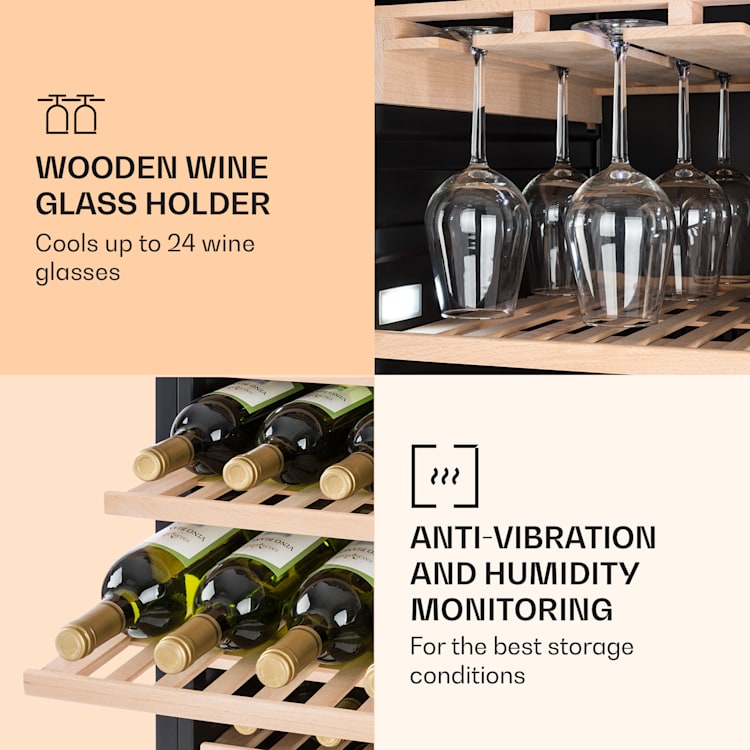 Vinovilla Grande 165 Built-in Uno Réfrigérateur à vin 425l 165Fl. Porte en verre 3 couleurs 425 L | 1 zone de conservation