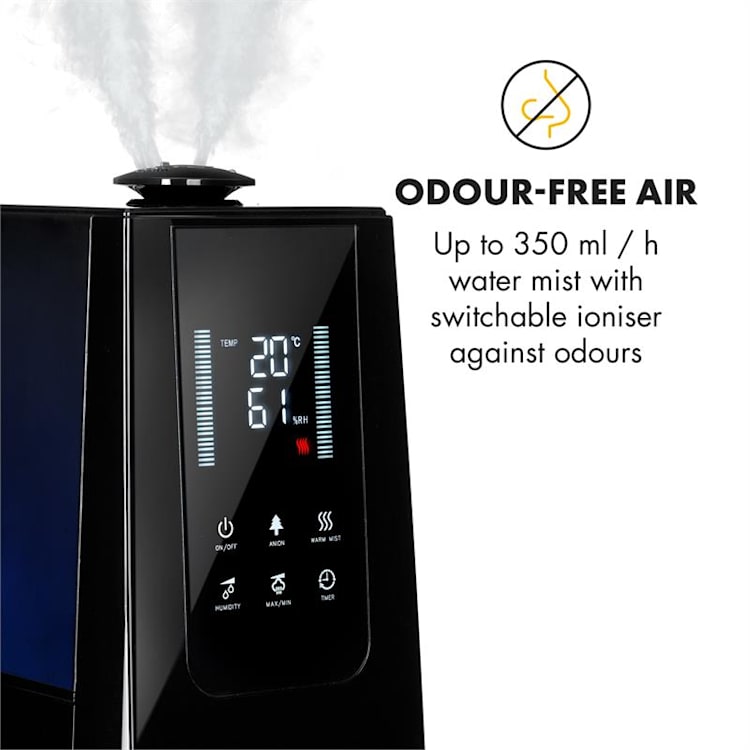 VapoAir Umidificador Ionizador 350ml/h 5,5l Tanque Aroma Controlo Remoto