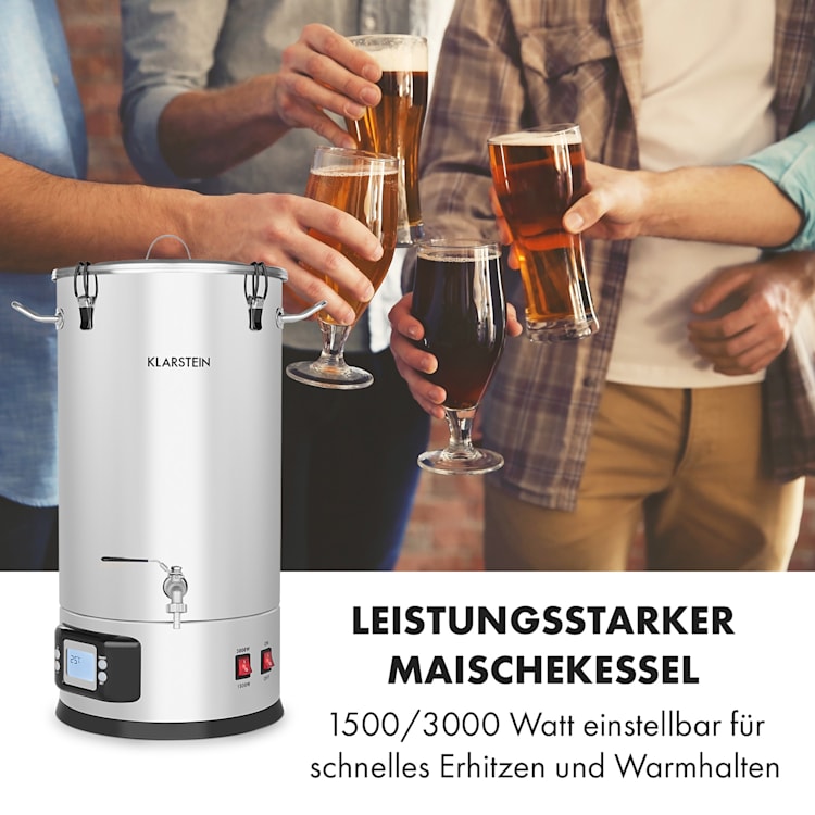 Maischfest Maischekessel 5 Teile 1500/3000W 25l LCD Touch 25 Ltr