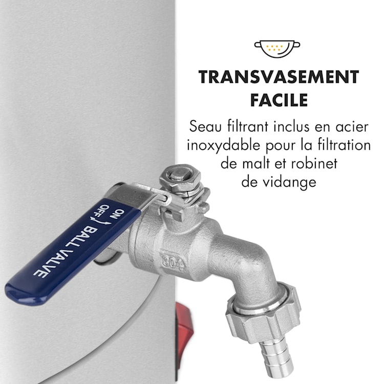 Maischfest Cuve de trempage 5 éléments 1500/3000W 25l LCD Touch - inox 25 L