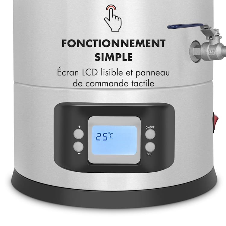 Maischfest Cuve de trempage 5 éléments 1500/3000W 25l LCD Touch - inox 25 L