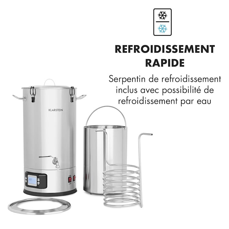 Maischfest Cuve de trempage 5 éléments 1500/3000W 25l LCD Touch - inox 25 L