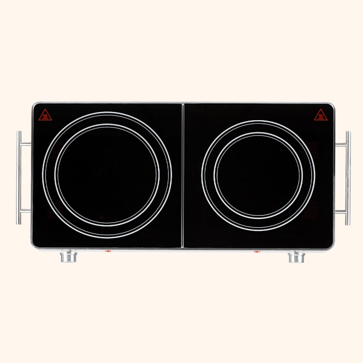VariCook Duo Hotplate 3000W Stainless Steel Housing Carrying Handles Silver
