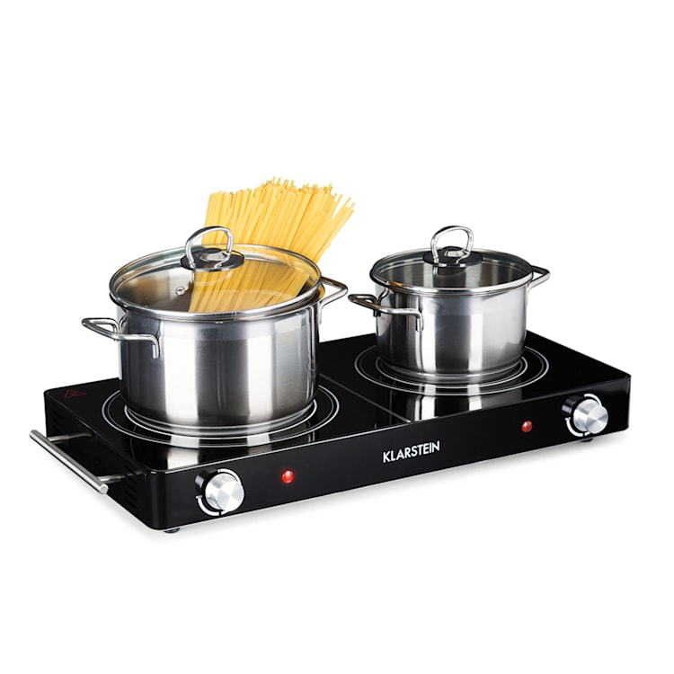 VariCook Duo Hotplate 3000W Stainless Steel Housing Carrying Handles Black