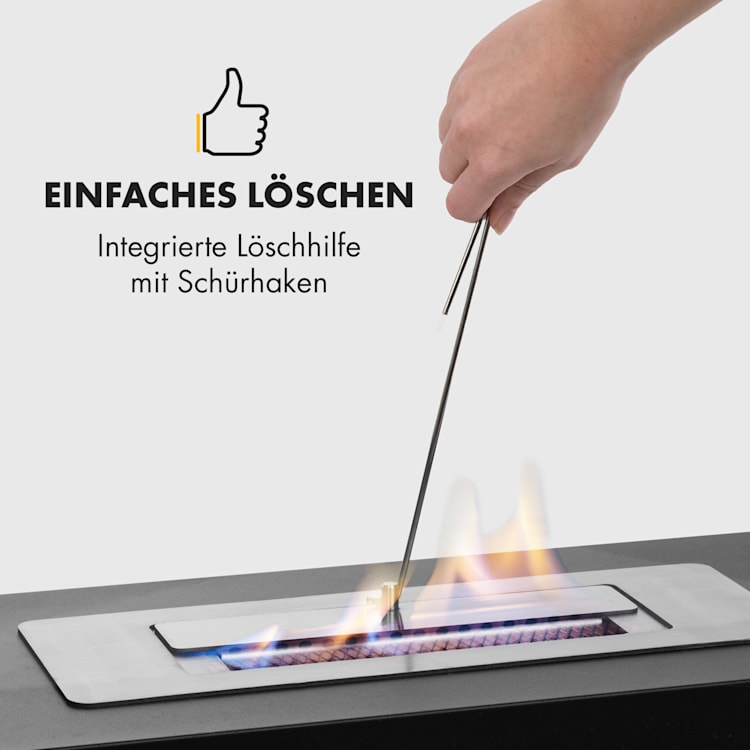 Phantasma Glassy Ethanol-Kamin rauchfrei Edelstahl-Brenner Edelstahl