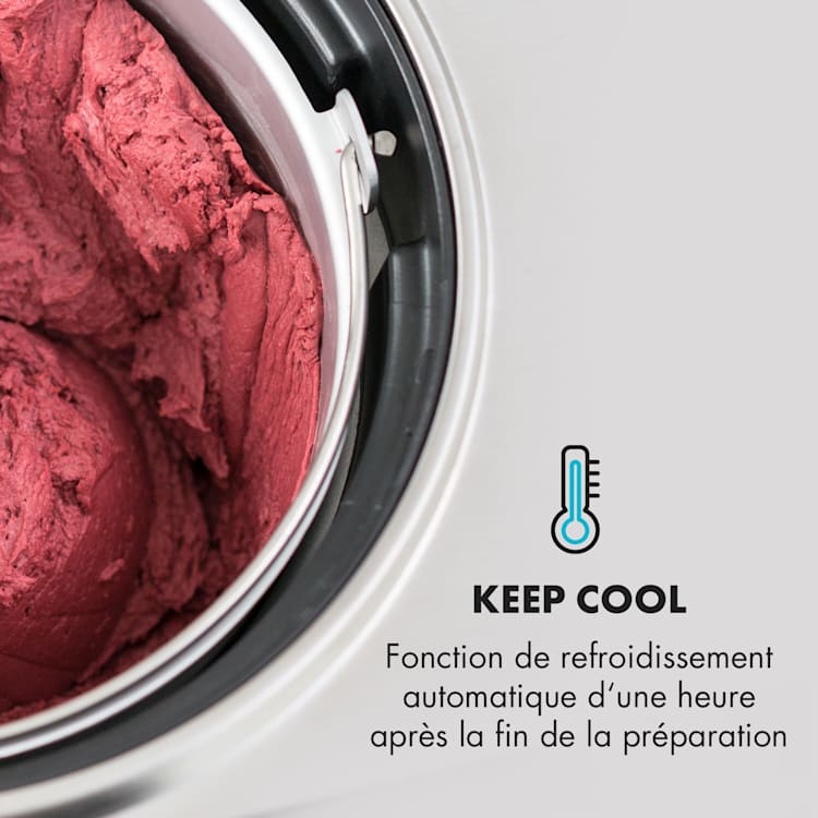 Dolce Bacio Sorbetière à compresseur 2 l écran LCD tactile inox