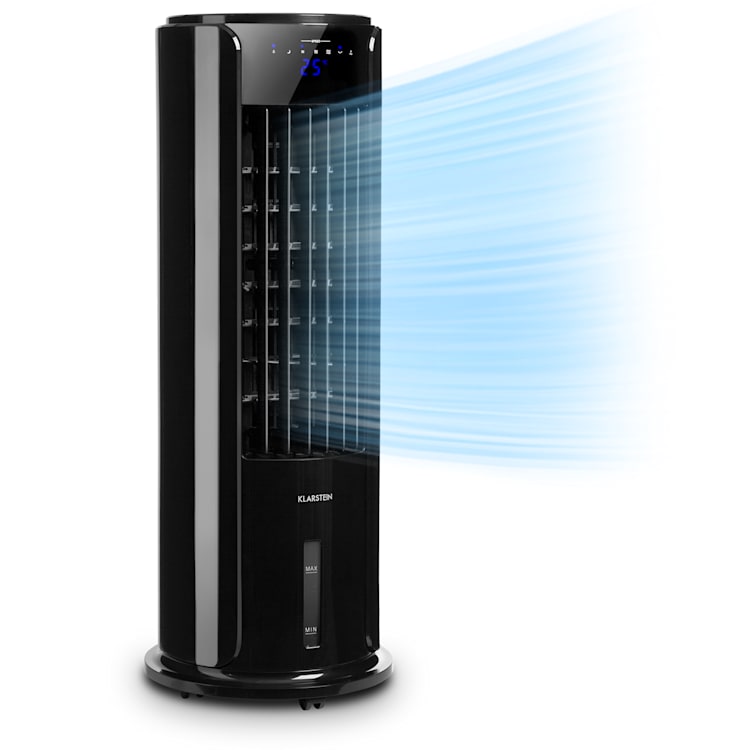 Skyscraper Horizon Luftkühler Ventilator Luftbefeuchter 60W 486m³/h 3,5L Tank Schwarz