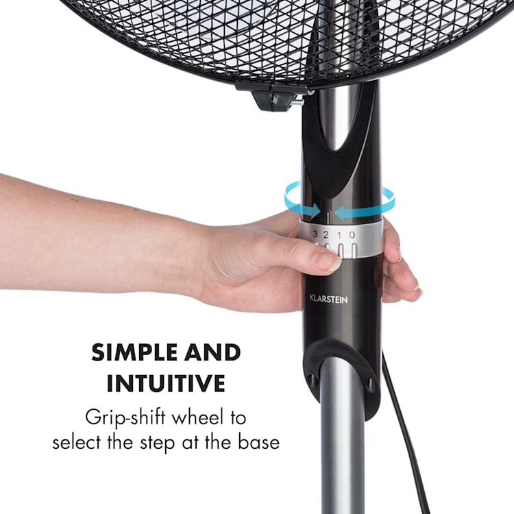 Summer Vibe Stand Fan 16" 55W 2040m³ / h Oscillation 65 ° Black
