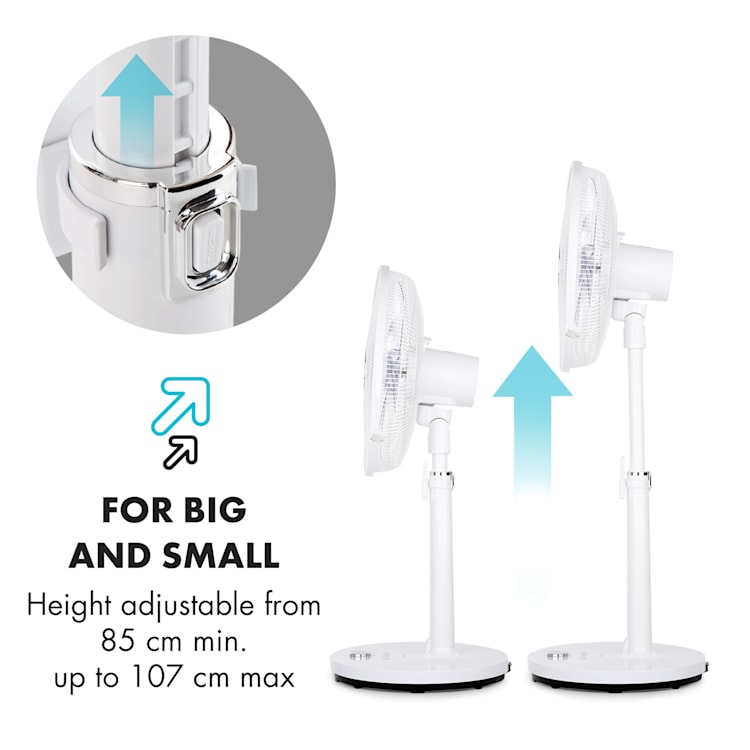 Clear Stream ventilateur sur pied16" 28 W 3120 m³/h Oscillation 90° blanc