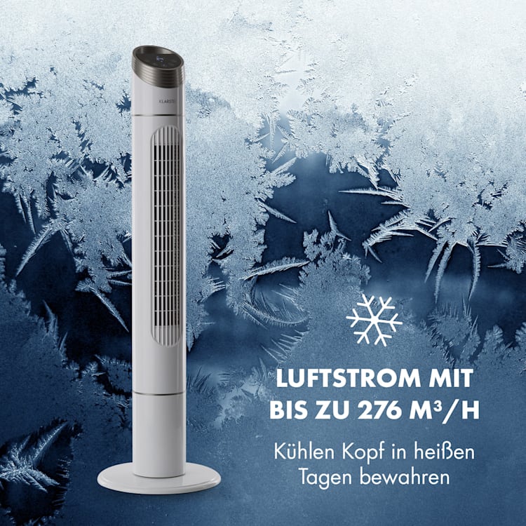 Sky High Turm-Ventilator 40W 276m³/h 75° Oszillation 3 Modi weiß Weiß