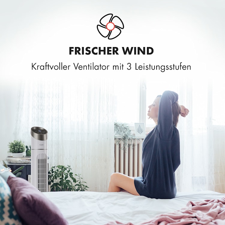 Sky High Turm-Ventilator 40W 276m³/h 75° Oszillation 3 Modi weiß Weiß
