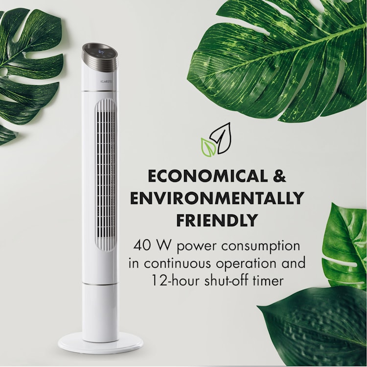 Sky High Tower Fan 40W 276m³ / h 75 ° Oscillation 3 Modes White White