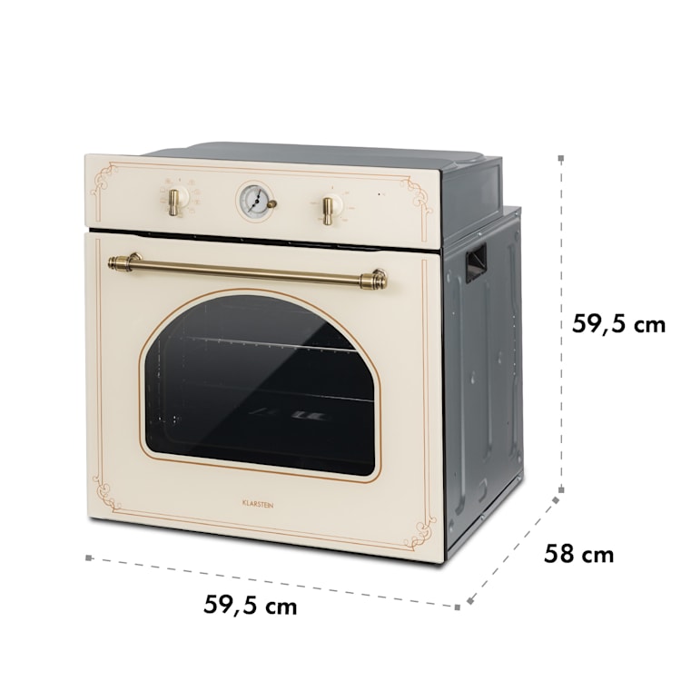 Victoria, beépíthető sütő, retró dizájn, 9 funkció, 50 – 250 °C, elefántcsont Elefántcsont