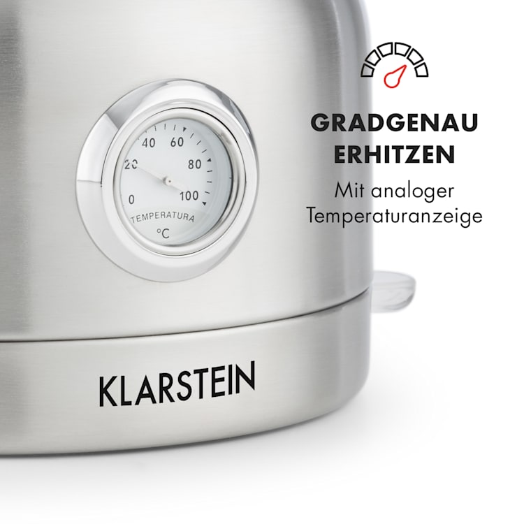 Carlina Retro-Wasserkocher 1,7l 1850-2200 W Teekessel Edelstahl
