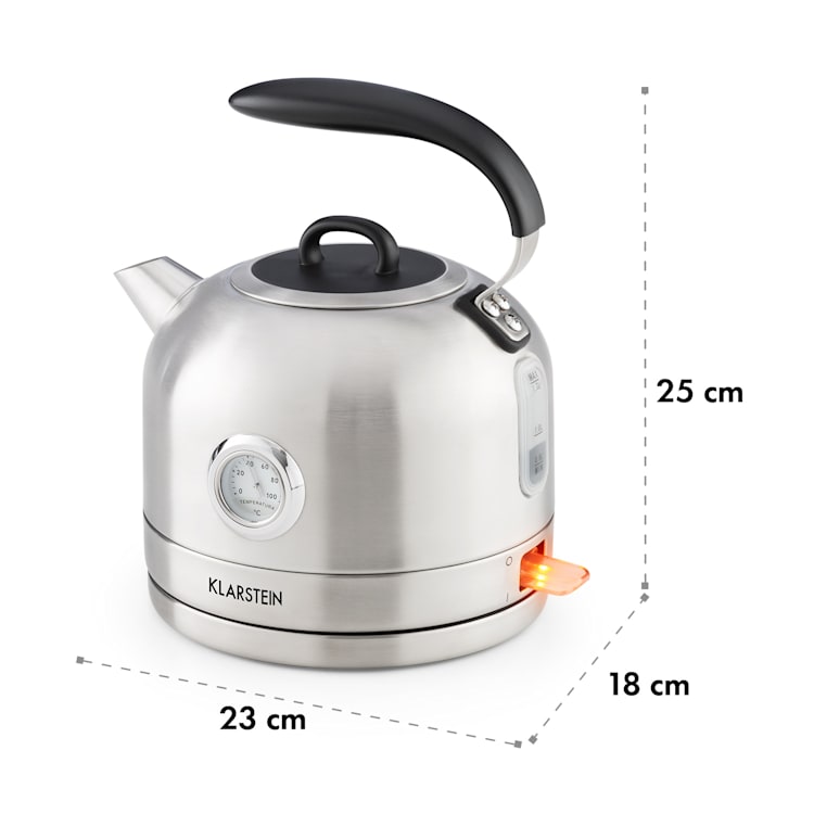 Carlina Retro-Wasserkocher 1,7l 1850-2200 W Teekessel Edelstahl