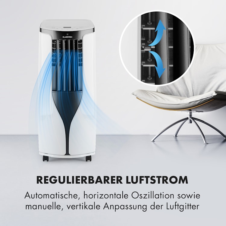 New Breeze ECO mobile Klimaanlage | 10.000 BTU / 2,9 kW | 29 - 49 m² | 360 m³/h | A+ | 4 Modi | 3 Windstärken | Oszillation | Timer | Fernbedienung