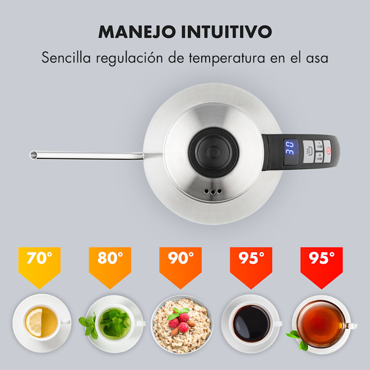 Garcon hervidor de agua 1L 2000W mantiene el calor cuello de cisne acero inoxidable