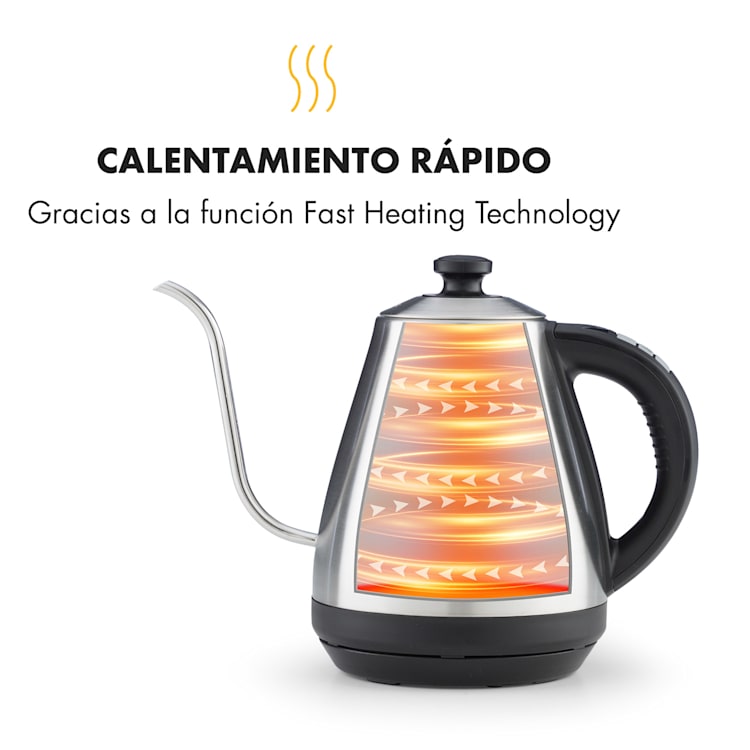 Garcon hervidor de agua 1L 2000W mantiene el calor cuello de cisne acero inoxidable