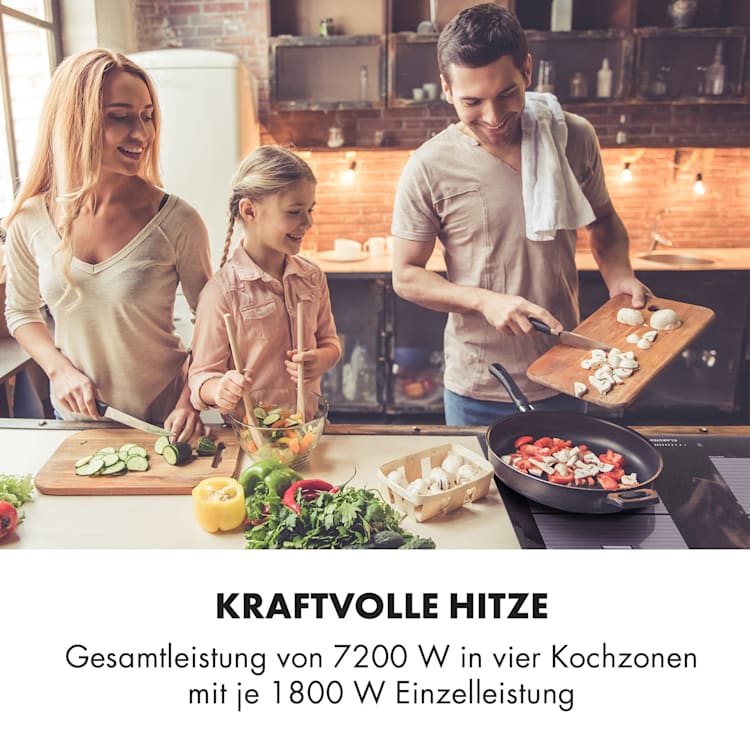 Virtuosa Flex 60 Induktions-Kochfeld 4 Zonen 1800 W Kochfeld: 60 x 52 cm Flexzonen Timer Glaskeramik 4