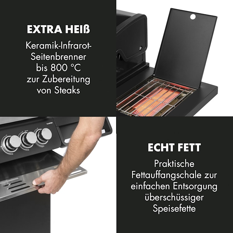 Highgrade 4 IB Gasgrill 6 Brenner 19,8 kW 71x46cm Grill Edelstahl