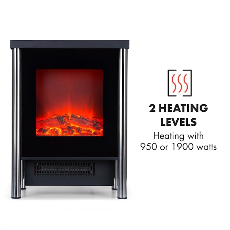 Copenhagen Electric Fireplace 950 / 1900W Thermostat Black