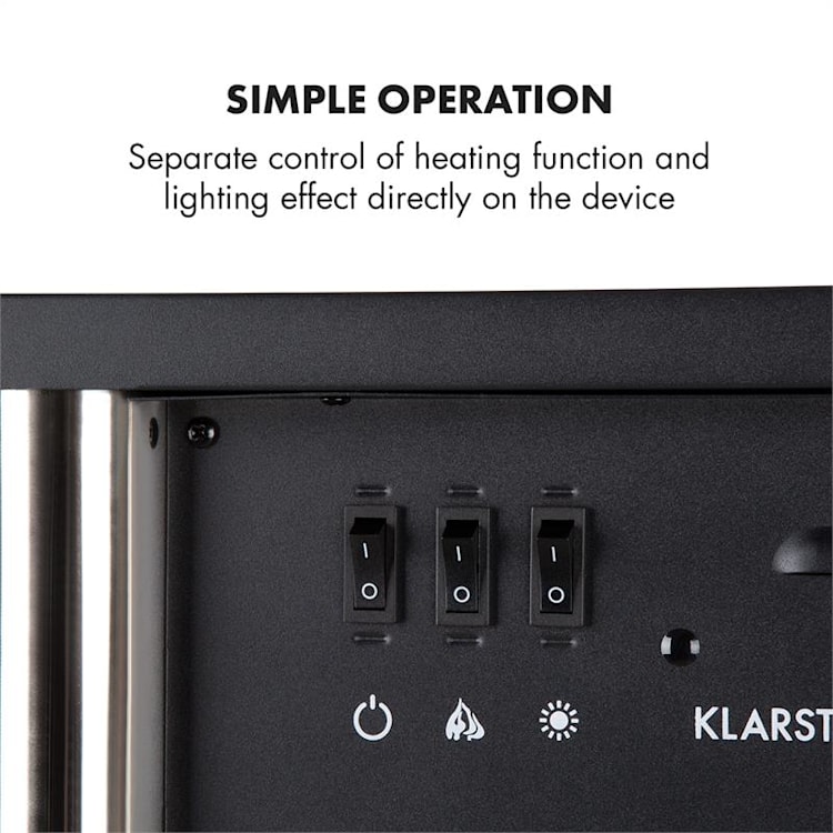 Copenhagen-Premium Electric Fireplace Big 950 / 1900W Thermostat Black