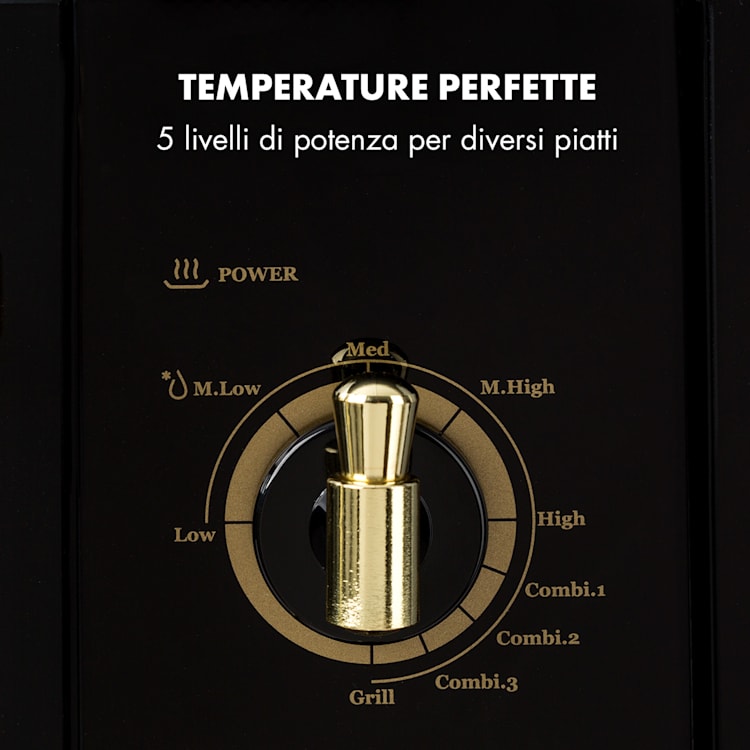 Victoria 20 Microonde ad Incasso, 20 l, 800 W, Grill: 1000 W, Nero Nero
