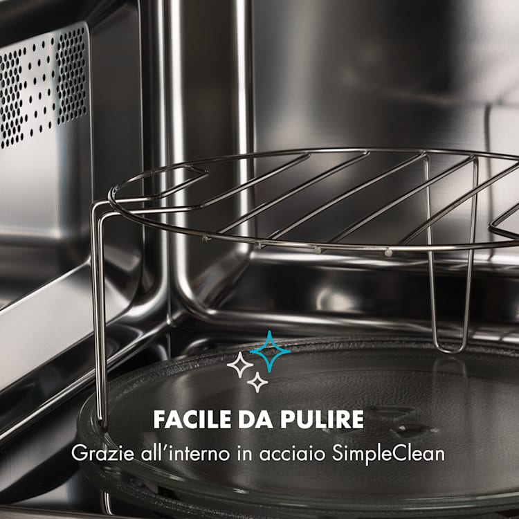 Victoria 20 Microonde ad Incasso, 20 l, 800 W, Grill: 1000 W, Nero Nero