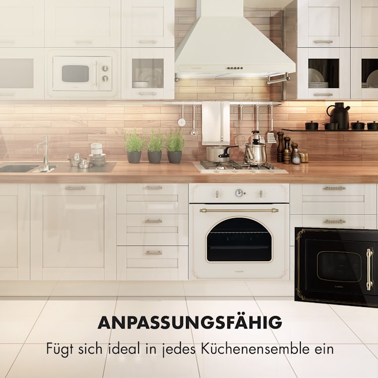 Victoria 20 Einbau-Mikrowelle, 20 l, 800 W, Grill: 1000 W, elfenbein Elfenbein
