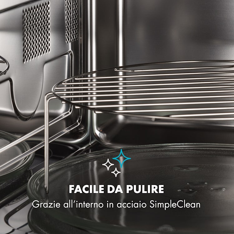 Victoria 25 Microonde a Incasso, 25 l, 900 W, Grill: 1000 W, nero Nero