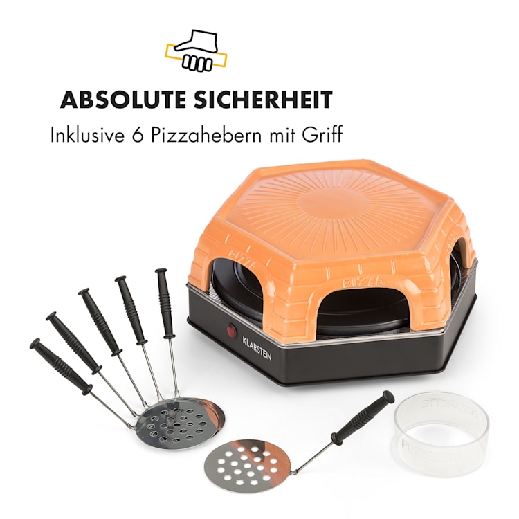 Capricciosa Pizzaofen 1500W Abdeckung aus Terracotta Warmhaltefunktion
