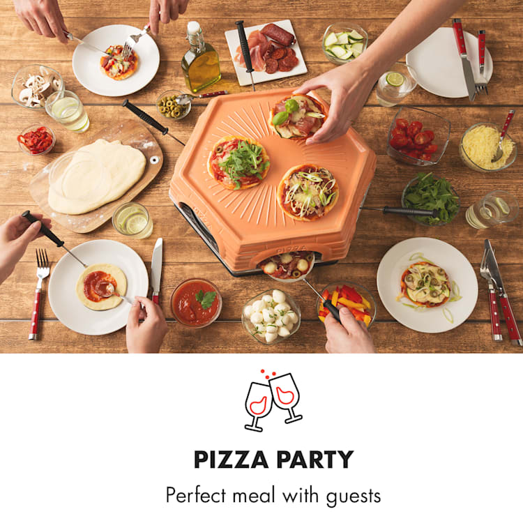 Capricciosa Pizza Oven 1500W Cover Made of Terracotta Keep-Warm Function