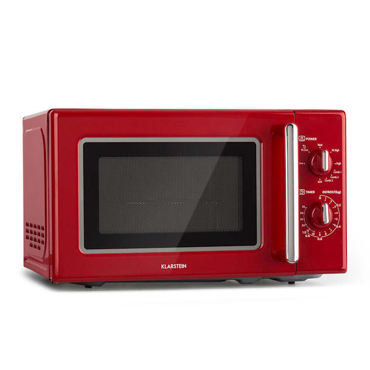 Caroline Microonde con grill | 20 litri | Microonde: 700 W/Grill: 1000 W | Piatto rotante Ø 25,5cm | QuickSelect | Design rétro Rosso