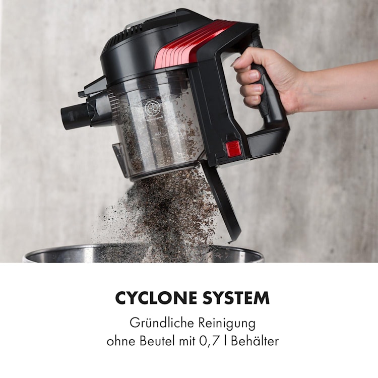 Cleanbutler 3G Turbo Akku-Staubsauger 0,7l HEPA13 rot/schwarz Rot