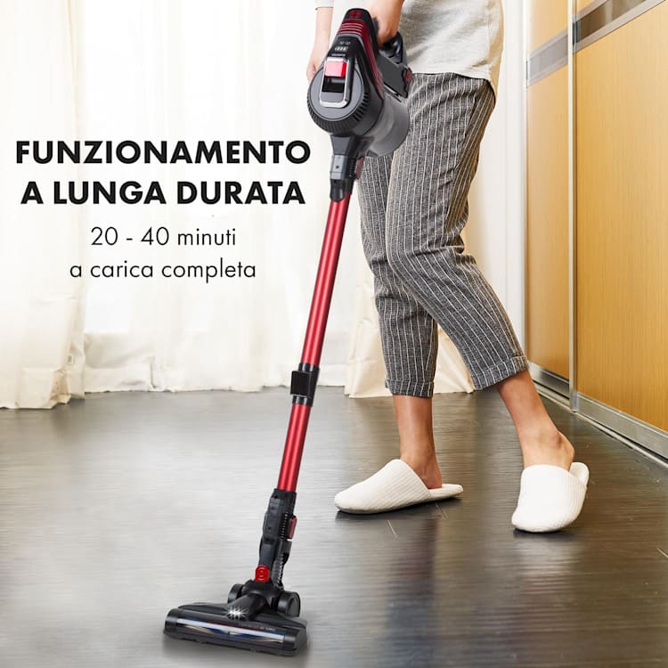 Cleanbutler 3G Turbo Aspirapolvere Senza Fili 0,7l HEPA13 Rosso/Nero Rosso