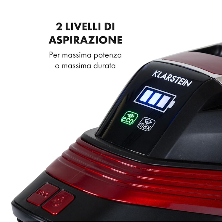 Cleanbutler 3G Turbo Aspirapolvere Senza Fili 0,7l HEPA13 Rosso/Nero Rosso
