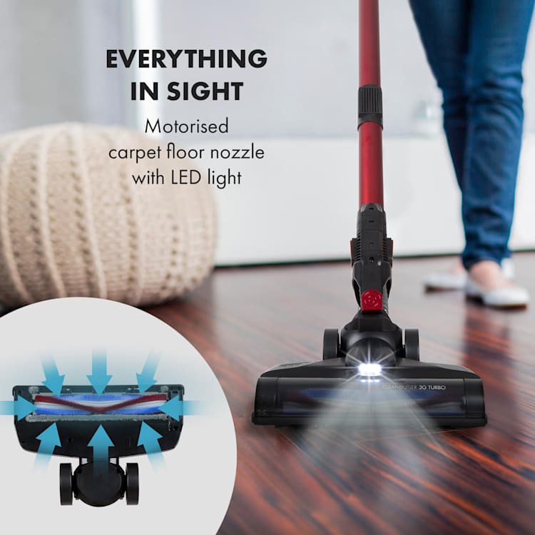 Cleanbutler 3G Turbo Cordless Vacuum Cleaner 0.7l HEPA13 Red / Black Red