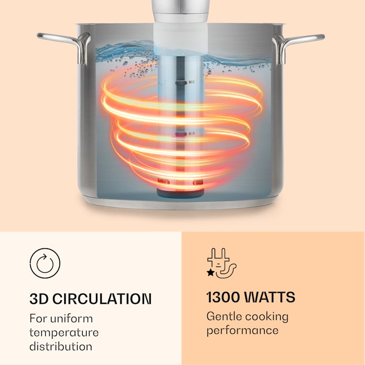 Quickstick, vařič sous vide, termostat, cirkulační čerpadlo, 20 l, ušlechtilá ocel Stříbrná