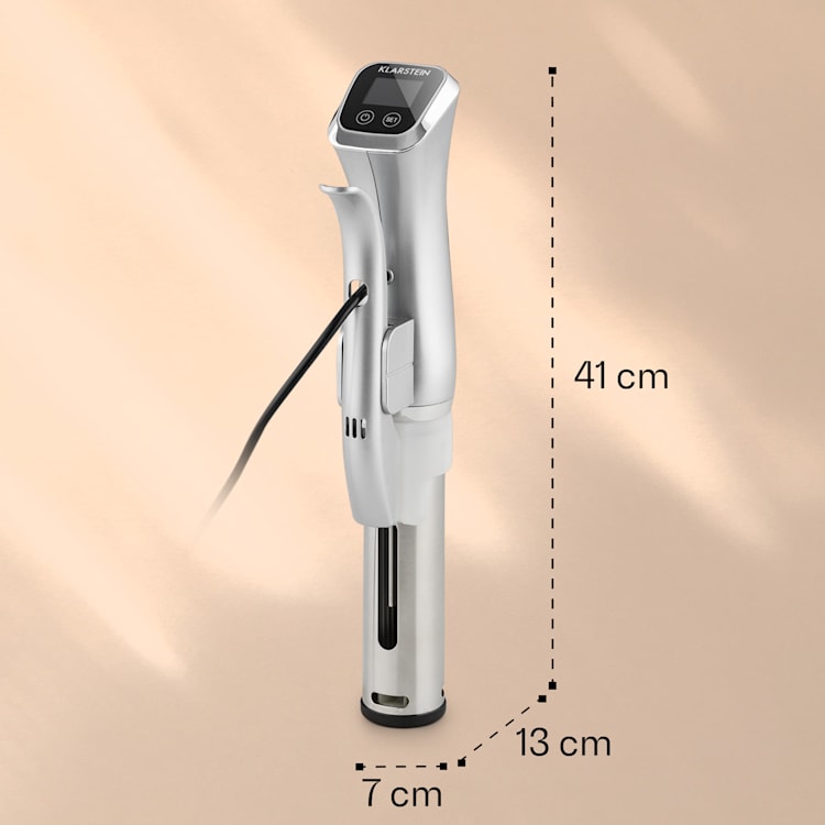 Cuiseur sous vide Quickstick | Thermostat : 50-95 °C par intervalles de 0,5 °C | Pompe de circulation pour 20 L | Acier inoxydable Argent