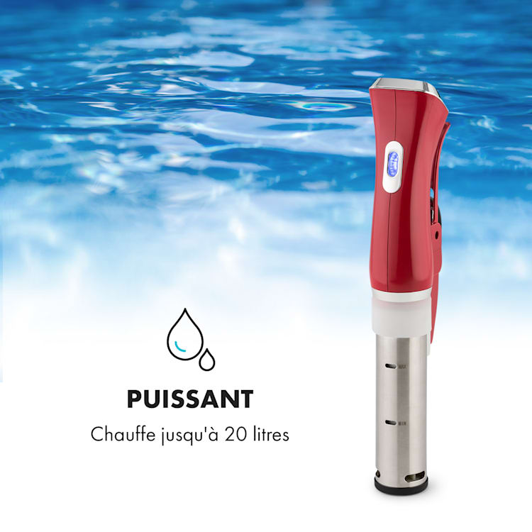 Quickstick Sous Vide vacuümkoker | thermostaat: 50-95 °C in stappen van 0,5 °C | circulatiepomp voor 20 L | roestvrij staal Rood