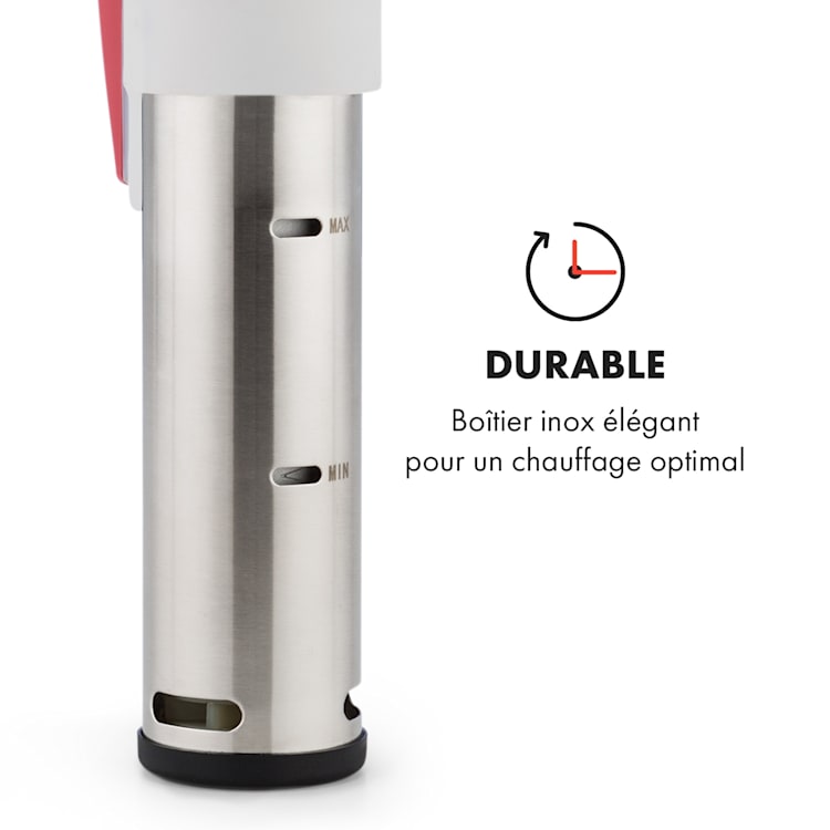 Quickstick Sous Vide vacuümkoker | thermostaat: 50-95 °C in stappen van 0,5 °C | circulatiepomp voor 20 L | roestvrij staal Rood