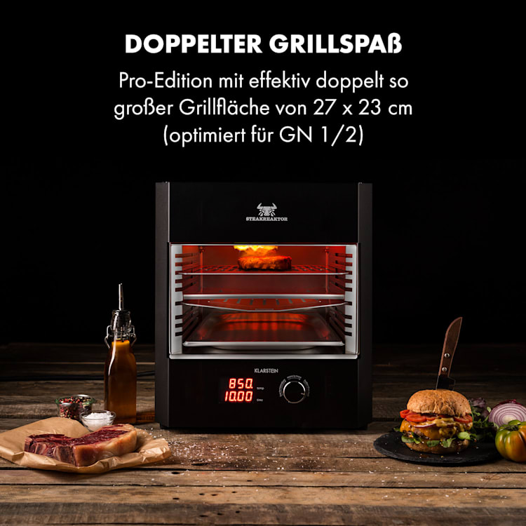 Steakreaktor Pro Indoor Grillgerät Hochtemperaturgrill 3200W 850°C Made in Germany Schwarz