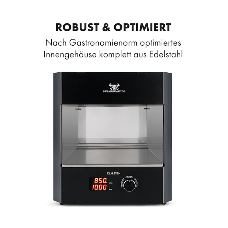 Steakreaktor Pro Indoor Grillgerät Hochtemperaturgrill 3200W 850°C Made in Germany Schwarz