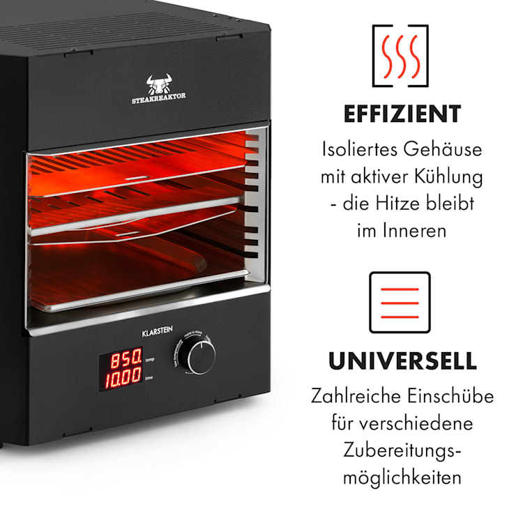 Steakreaktor Pro Indoor Grillgerät Hochtemperaturgrill 3200W 850°C Made in Germany Schwarz