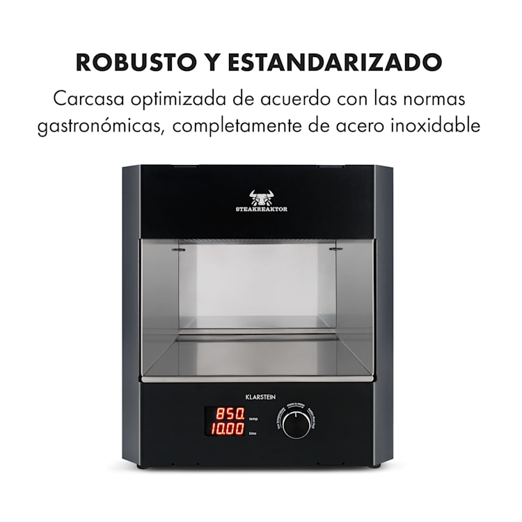 Steakreaktor Pro Barbacoa para interior Asador de alta temperatura Made in Germany Negro