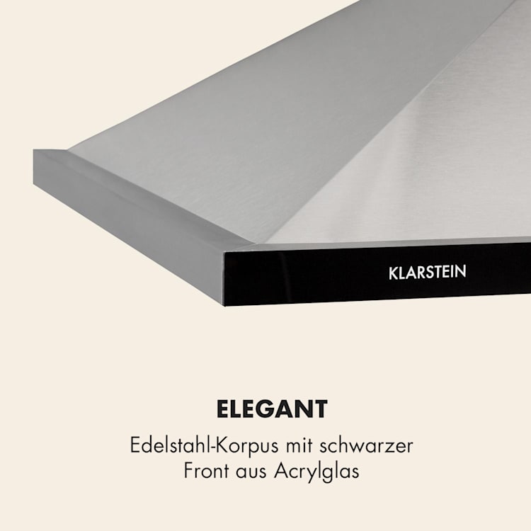 Galina 90 Dunstabzugshaube Abluft 90cm 350m³/h LED Edelstahl Acrylglas